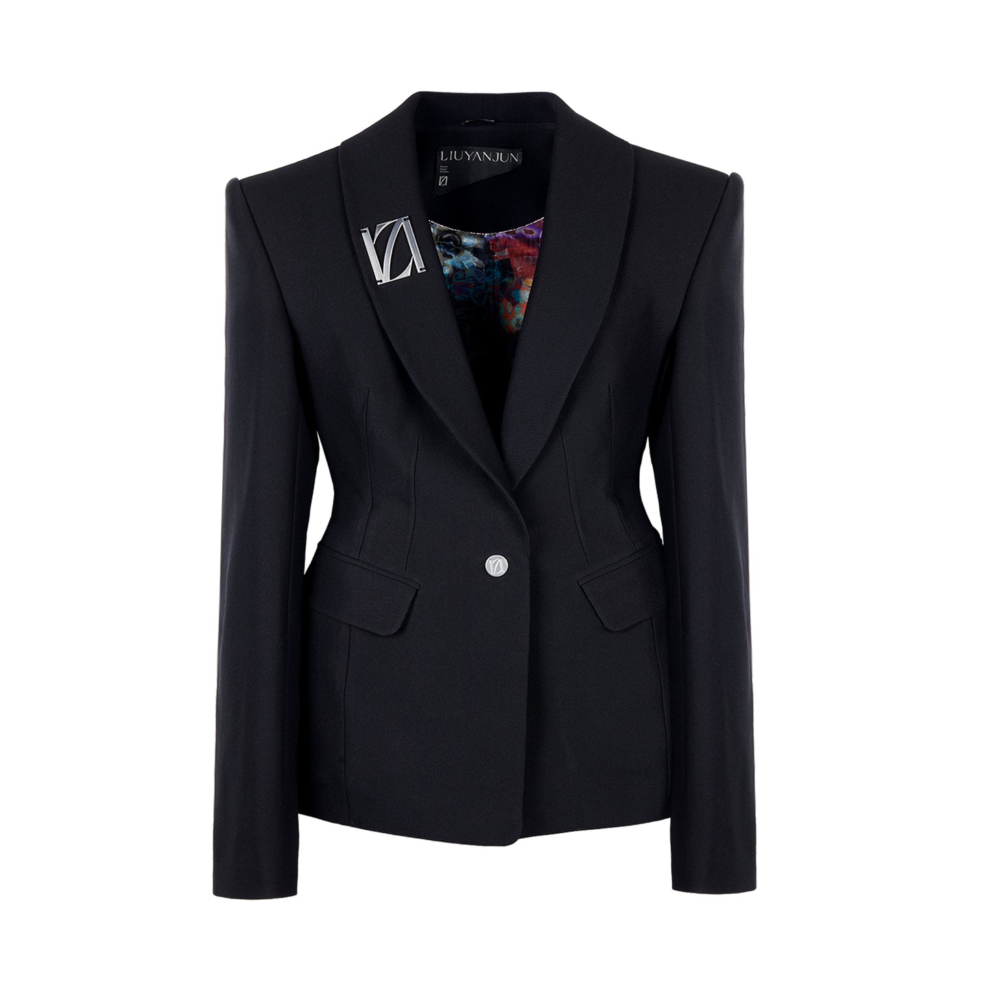 WIDE-SHOULDER CINCHED-WAIST TAILORED SUIT