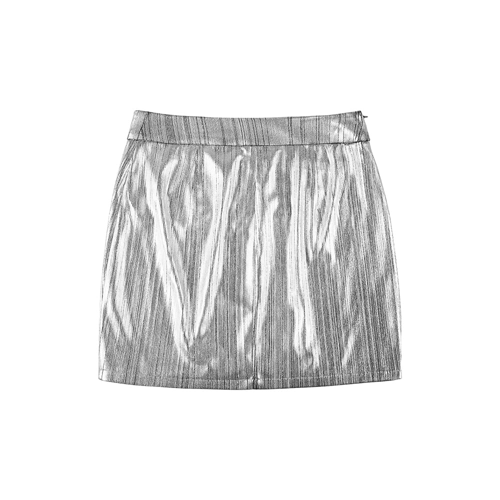SIDE-SLIT FRINGE BODYCON SKIRT