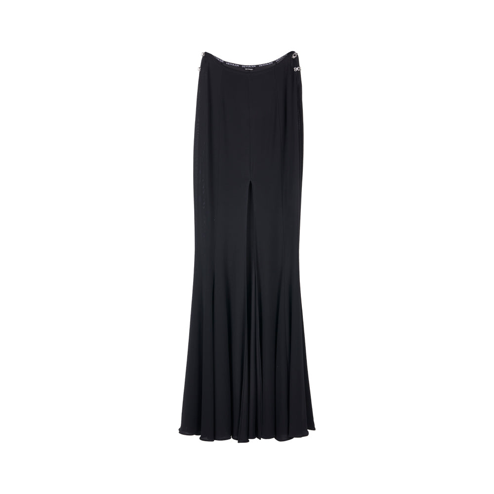 BLACK HIGH-WAISTED MERMAID HEM SKIRT