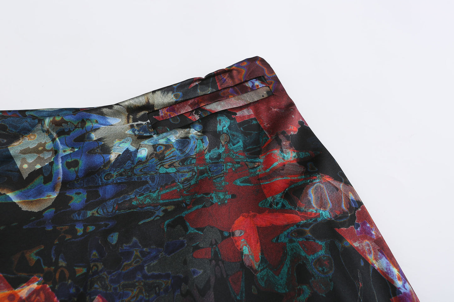Contrast Skirt Flare Pants