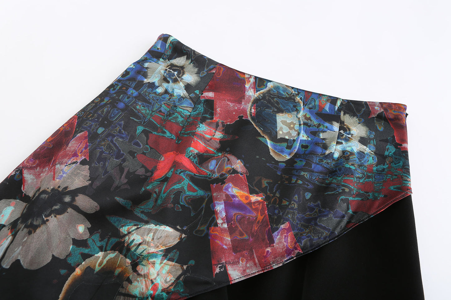 Contrast Skirt Flare Pants