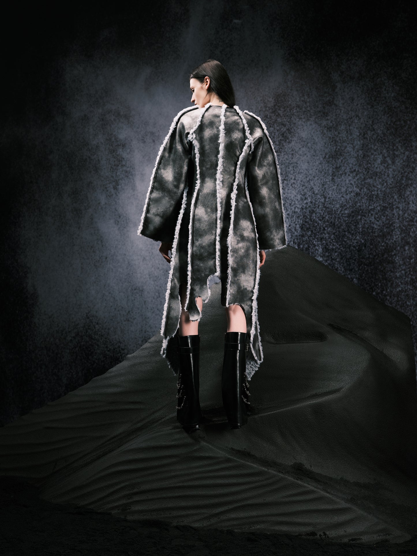 Long faux-fur coat