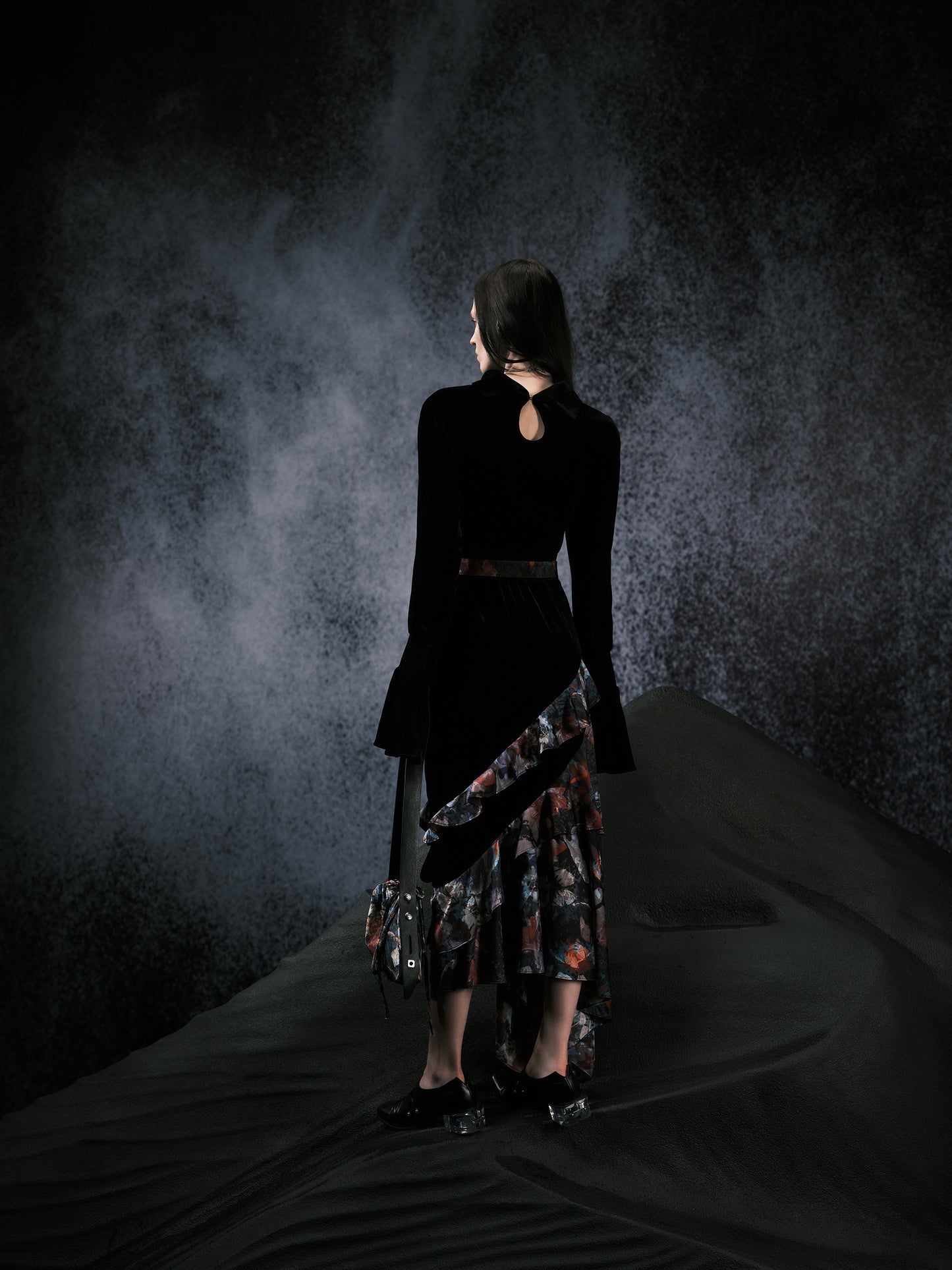 Velvet Print Dress