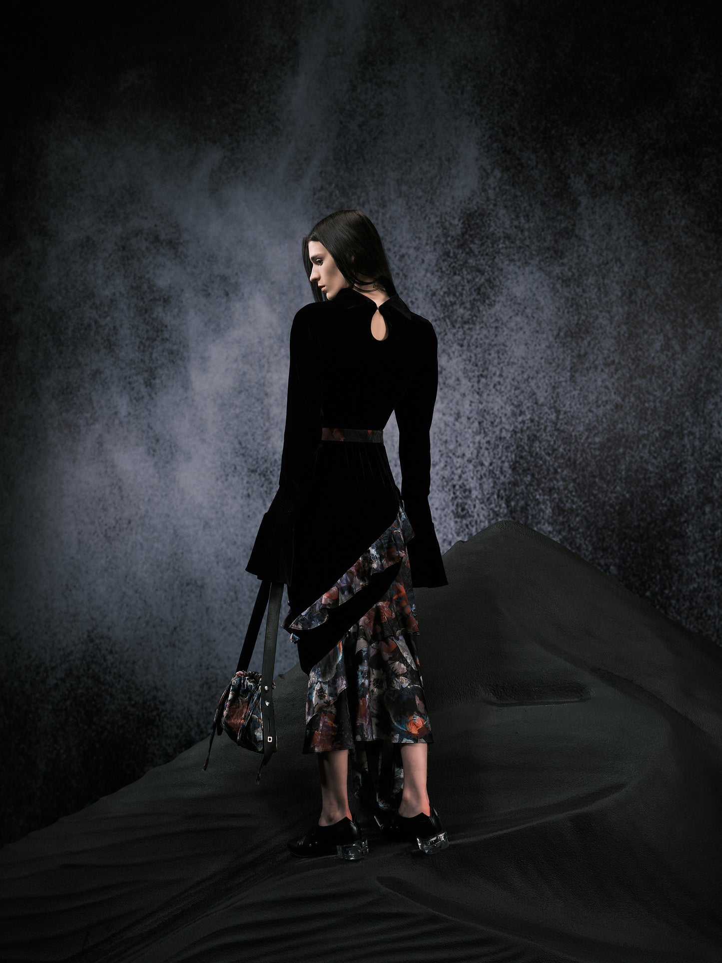 Velvet Print Dress