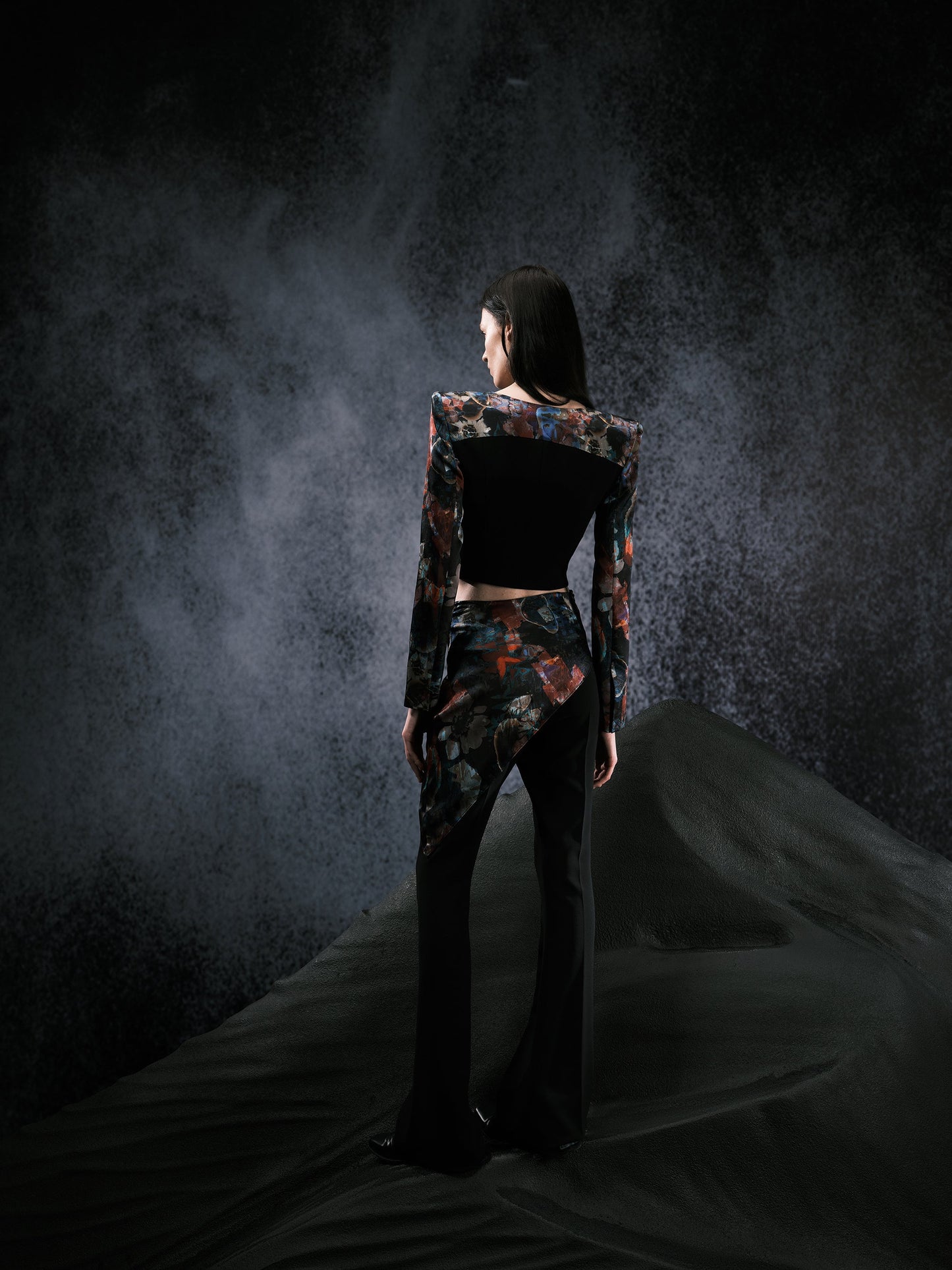 Contrast Skirt Flare Pants