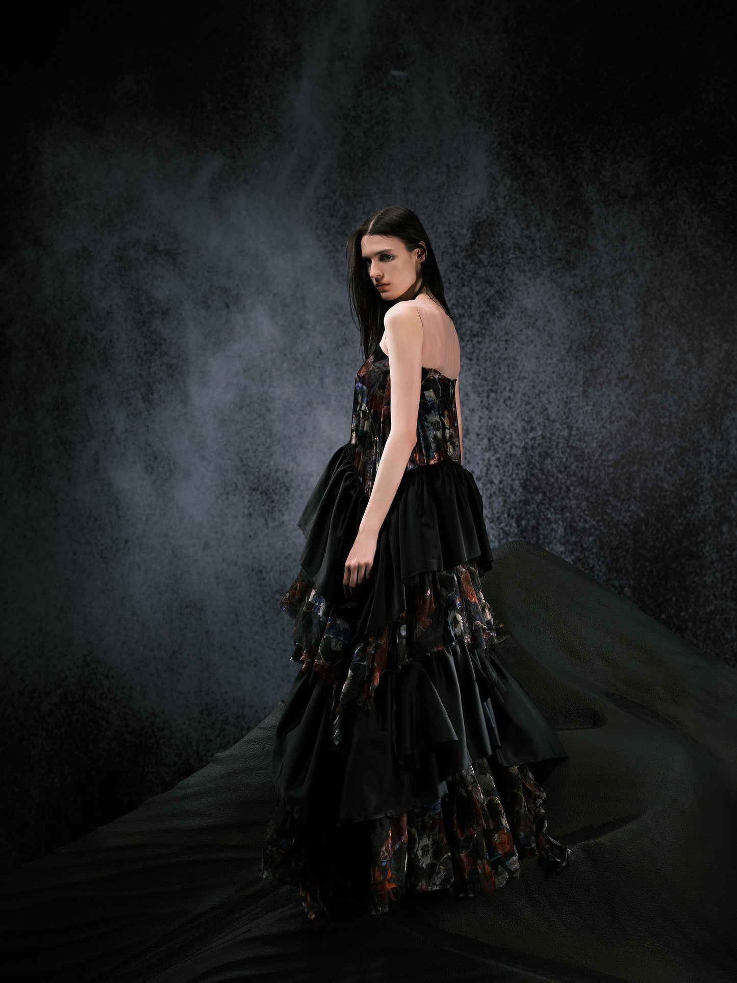 Multiple Ruffles Gown