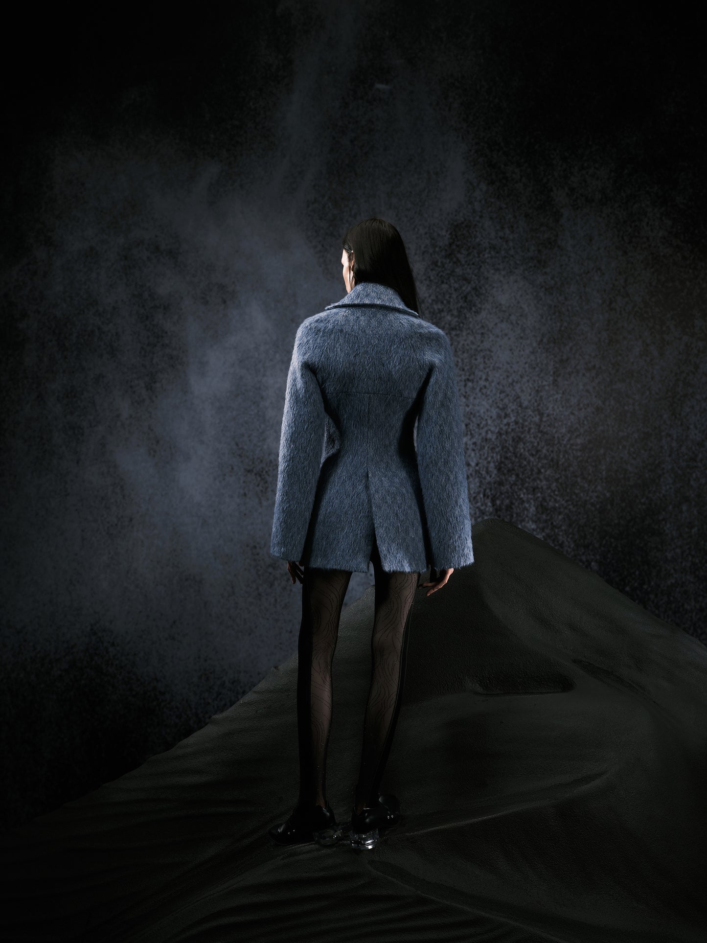 Cut-out Wool Coat