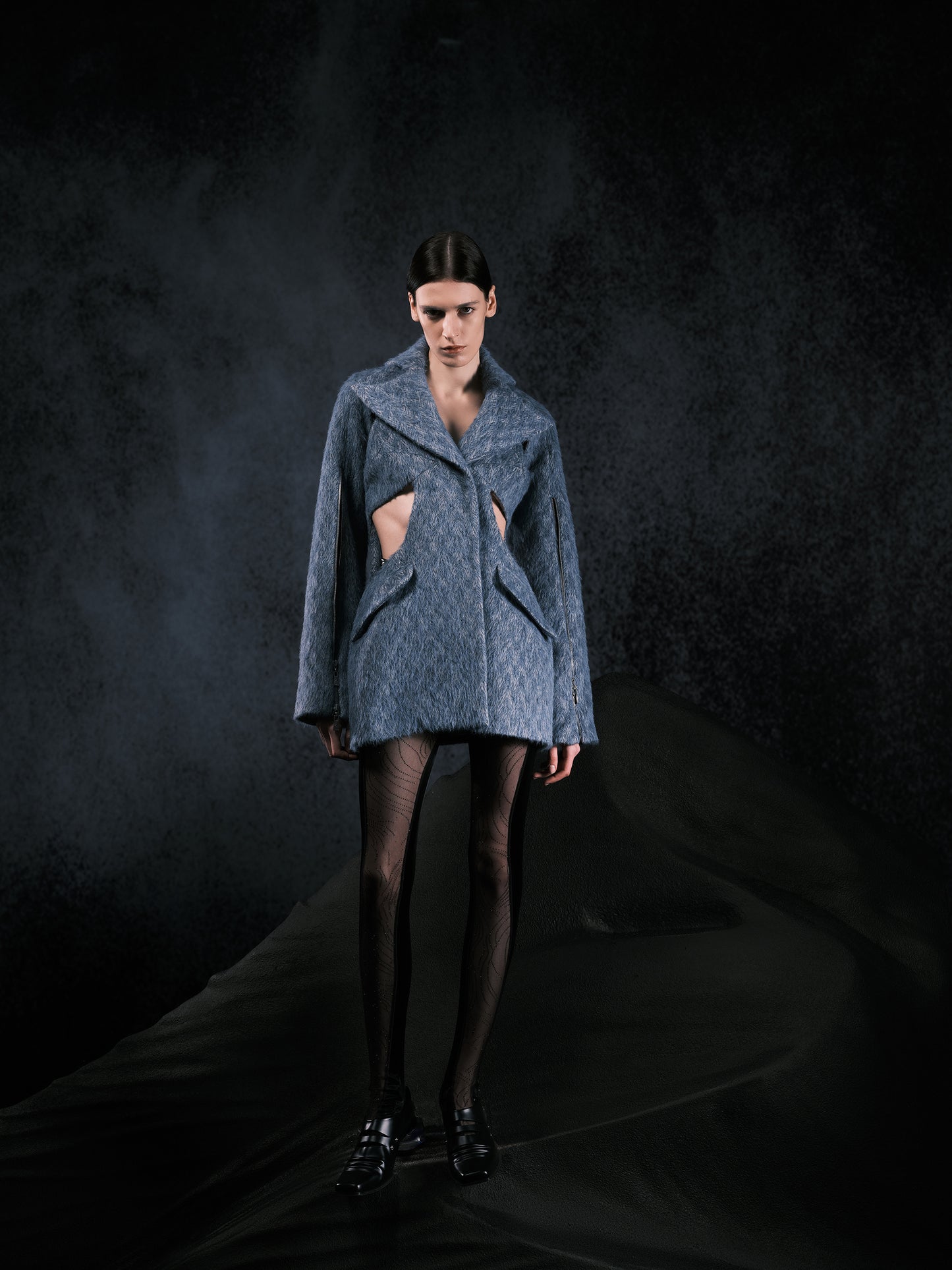Cut-out Wool Coat