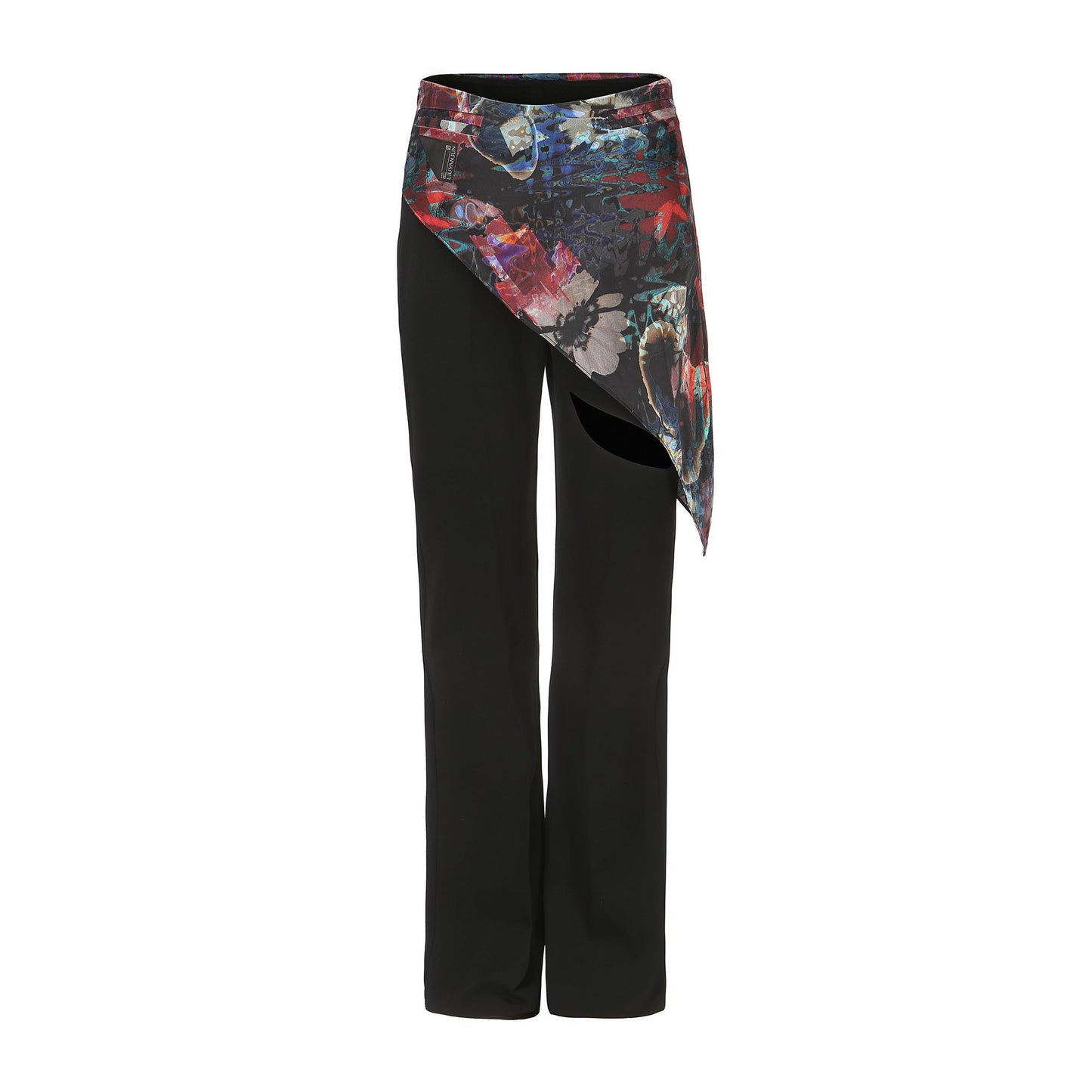Contrast Skirt Flare Pants
