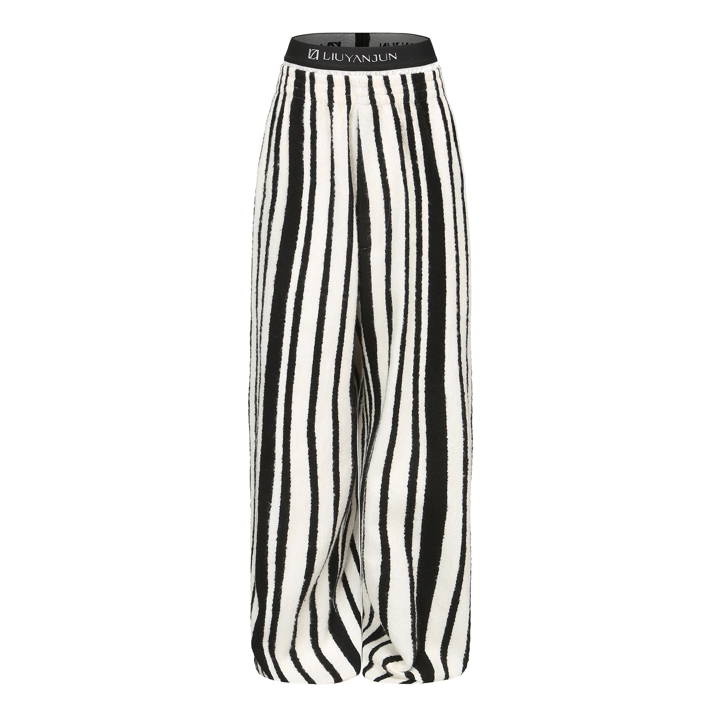 Black-white Stripe Wide leg pants