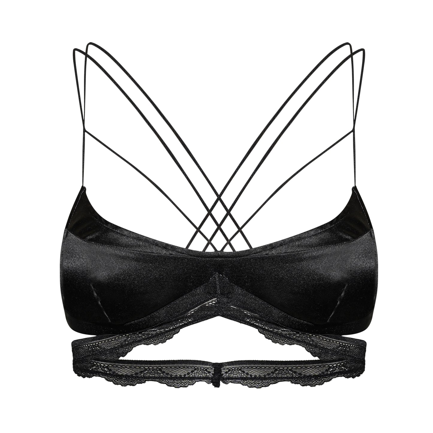 BLACK STRAPS BRALETTE