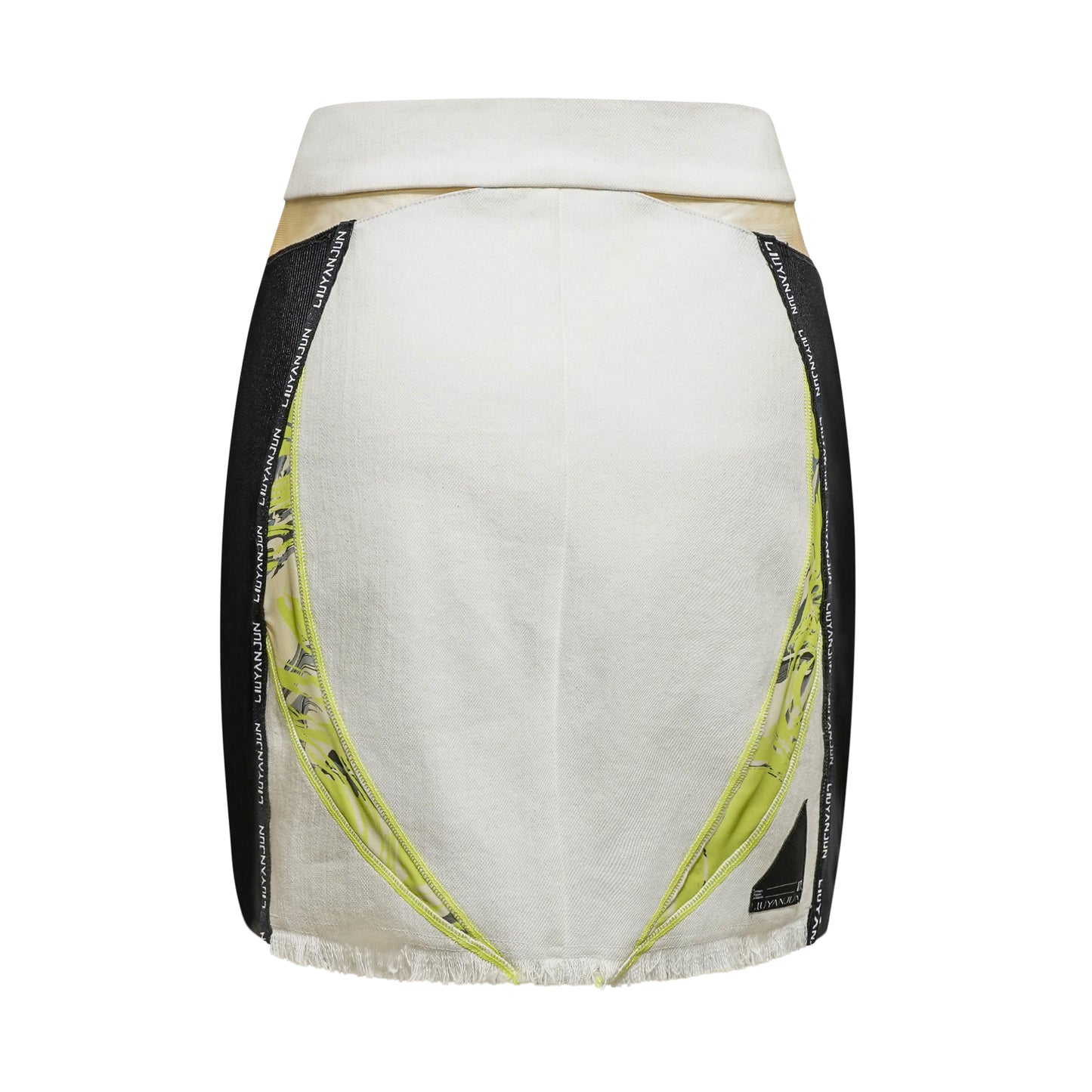 CONTRAST DENNIM MINI SKIRT WITH CUT-OUTS