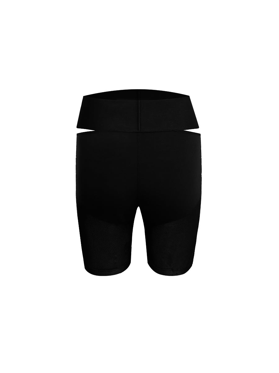 CONTRAST PRINTED KNIT BIKE SHORTS