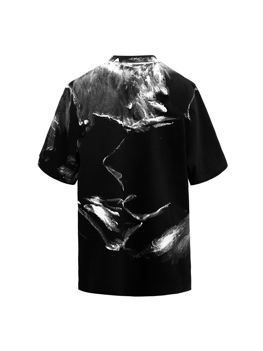 DESTRUCTED T-SHIRT WITH HAND-PAINTING