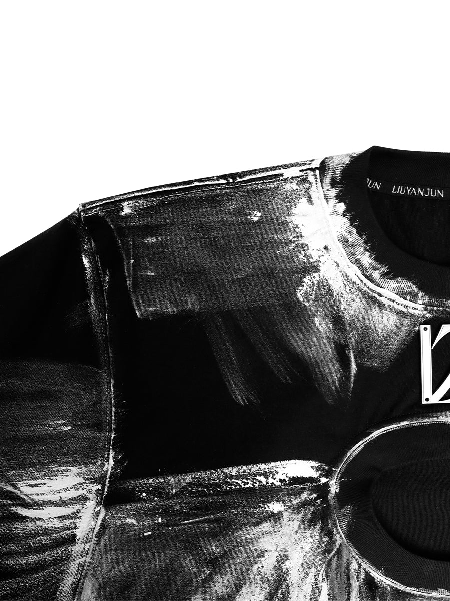 DESTRUCTED T-SHIRT WITH HAND-PAINTING
