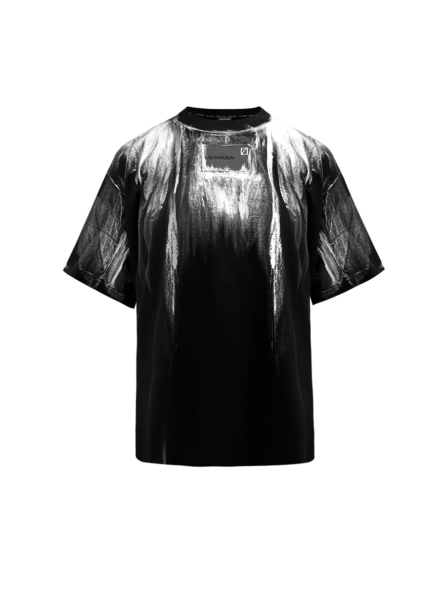 DESTRUCTED T-SHIRT WITH HAND-PAINTING