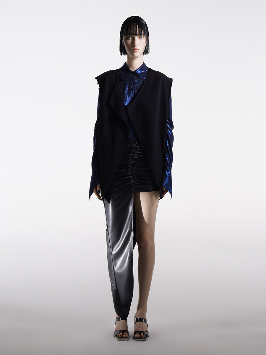 VEST WITH RAW EDGES
