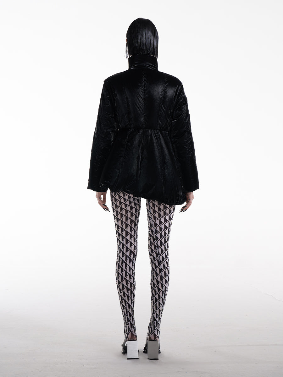 PUFFER JACKET WITH ASYMMETRIC BOTTOM