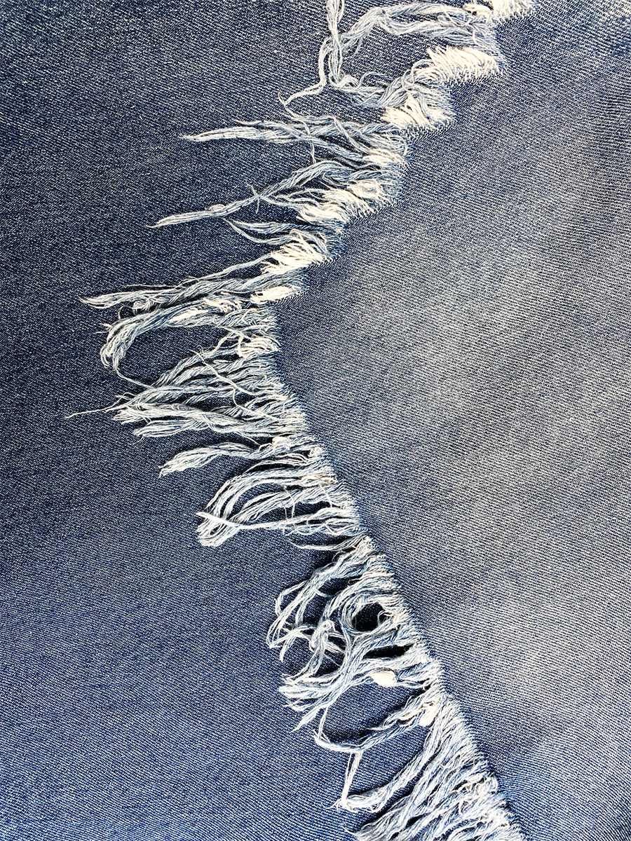 WAISTED DENEM DRESS WITH HAND PAINTING