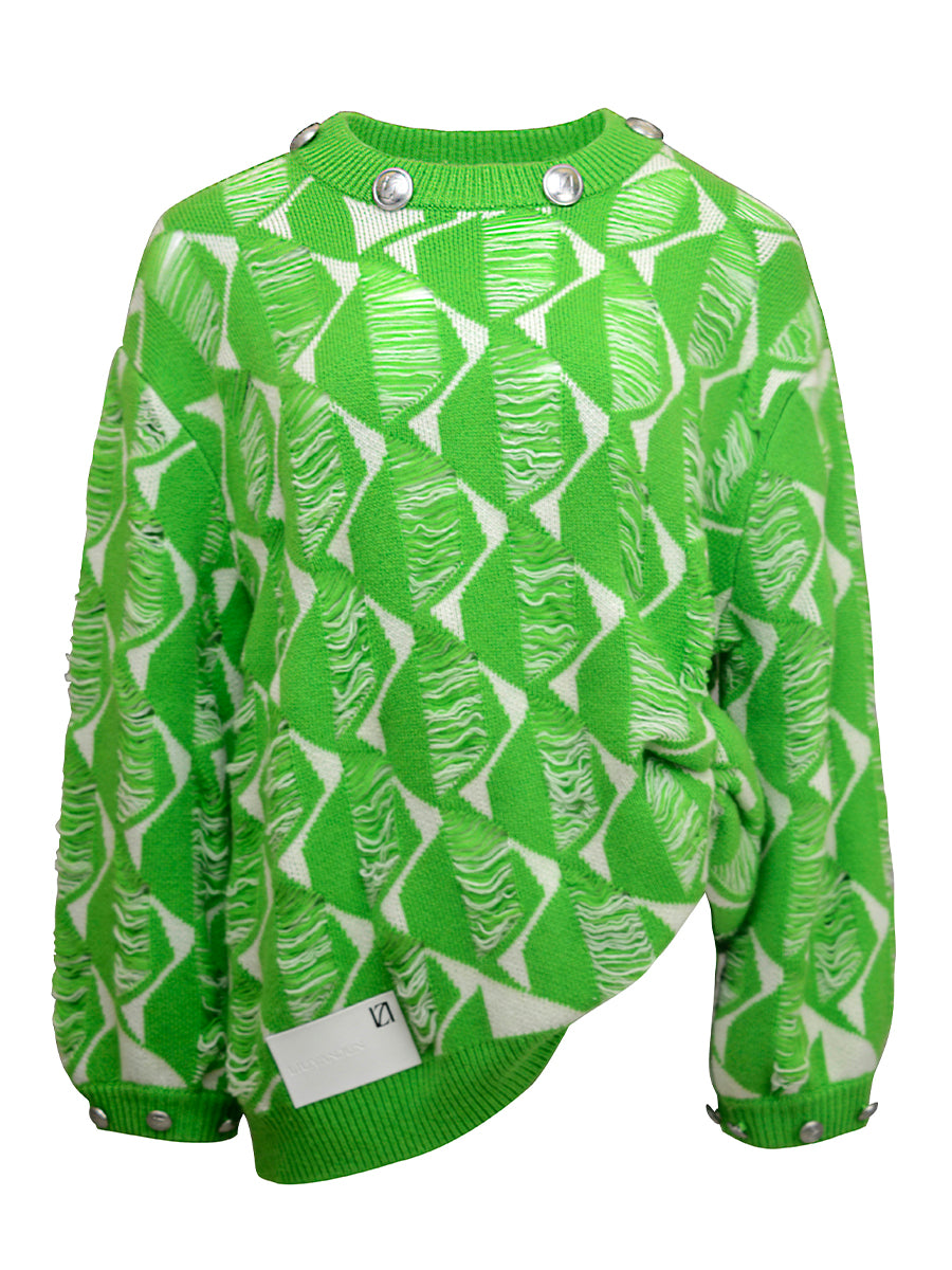 OVERSIZED GREEN KNIT SWEATHER
