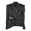 WAIST-CINCHING DECONSTRUCTED ACETATE BLAZER