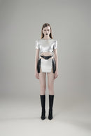 BACKLESS CUTOUT TIE-STRAP SHORT SLEEVE