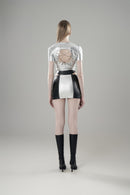 BACKLESS CUTOUT TIE-STRAP SHORT SLEEVE