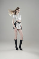 BACKLESS CUTOUT TIE-STRAP SHORT SLEEVE