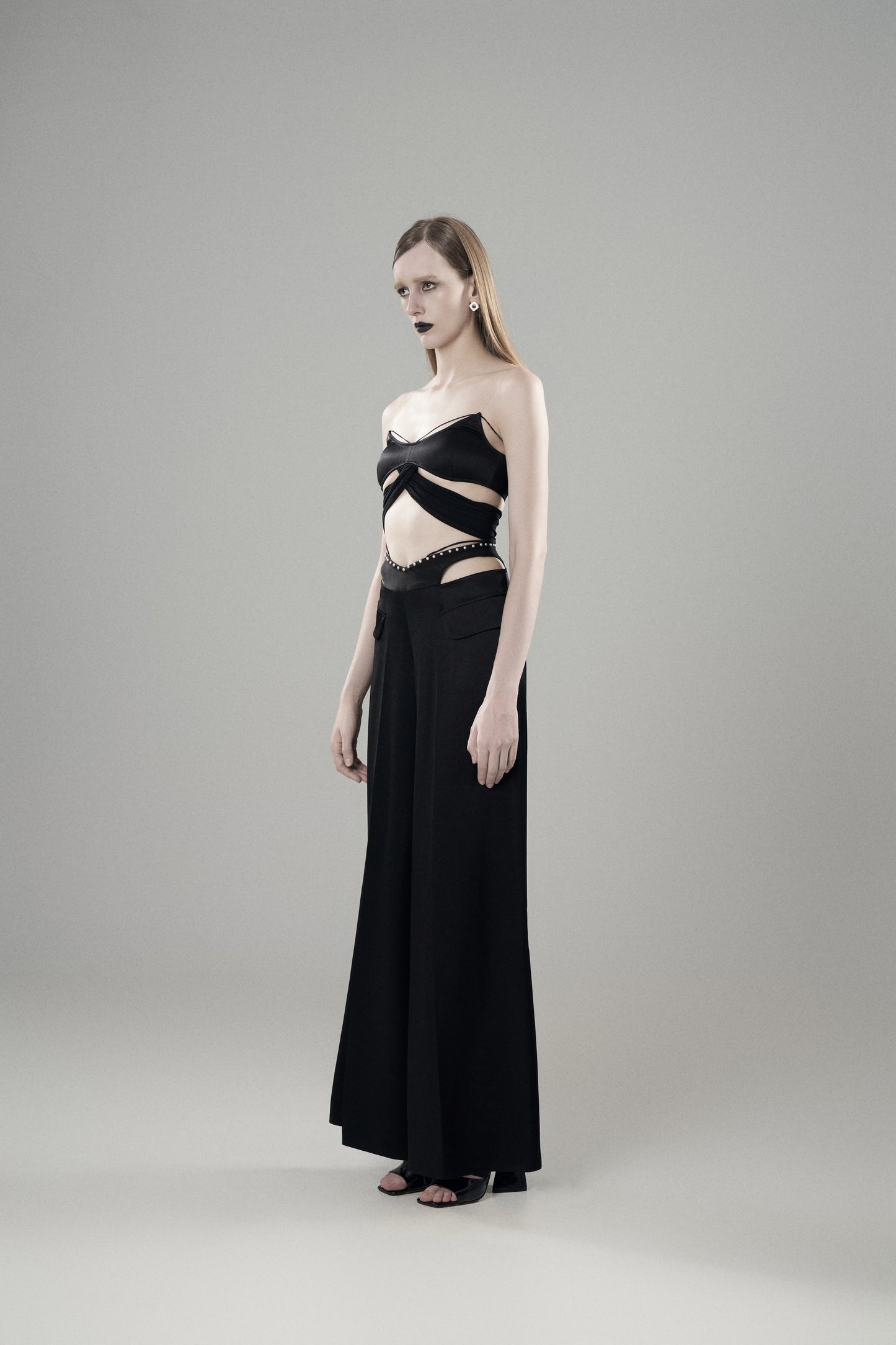 PLEATED TIE-UP BRALETTE