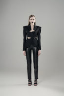 WAIST-CINCHING DECONSTRUCTED ACETATE BLAZER