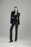 WAIST-CINCHING DECONSTRUCTED ACETATE BLAZER