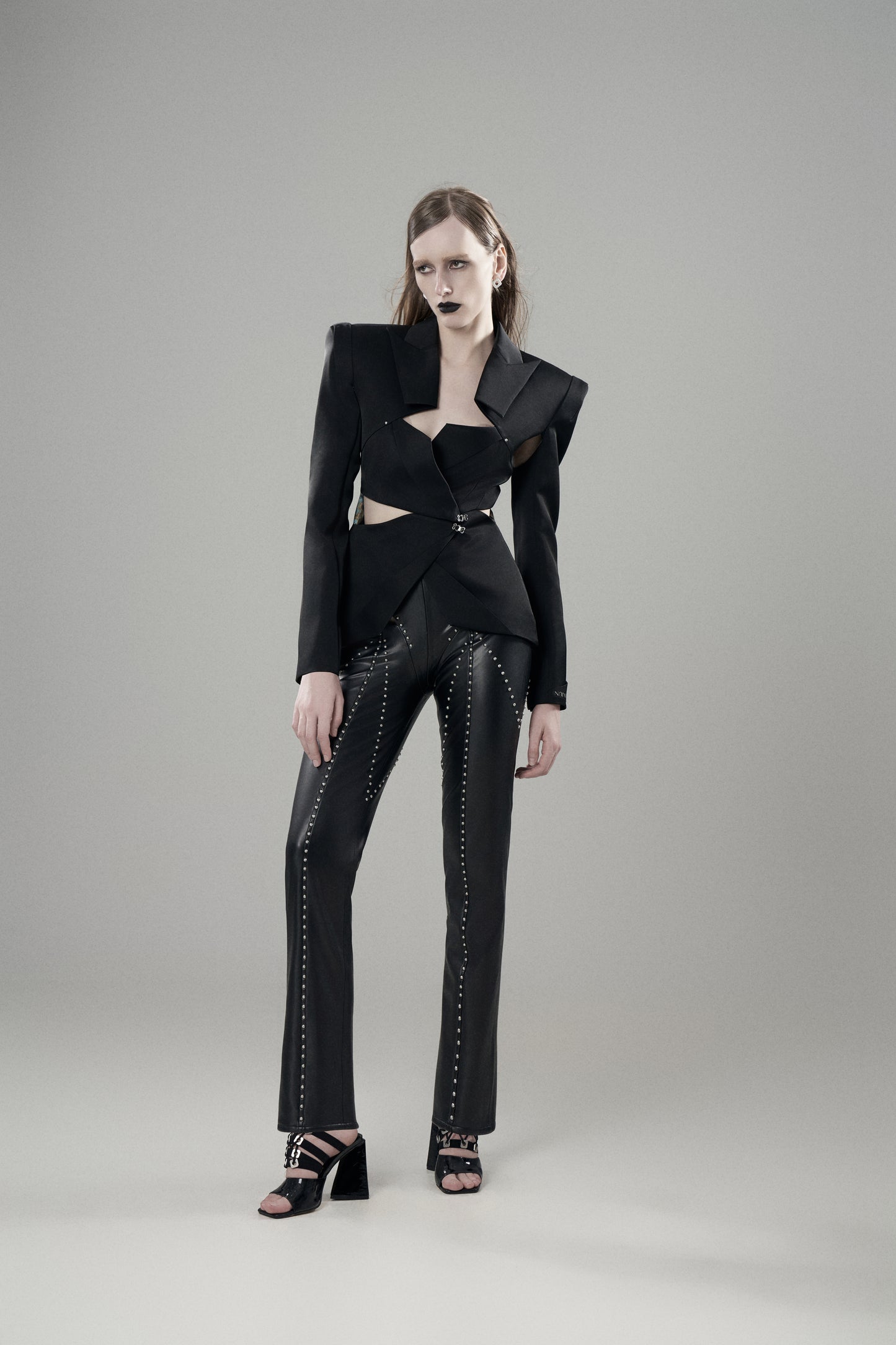WAIST-CINCHING DECONSTRUCTED ACETATE BLAZER
