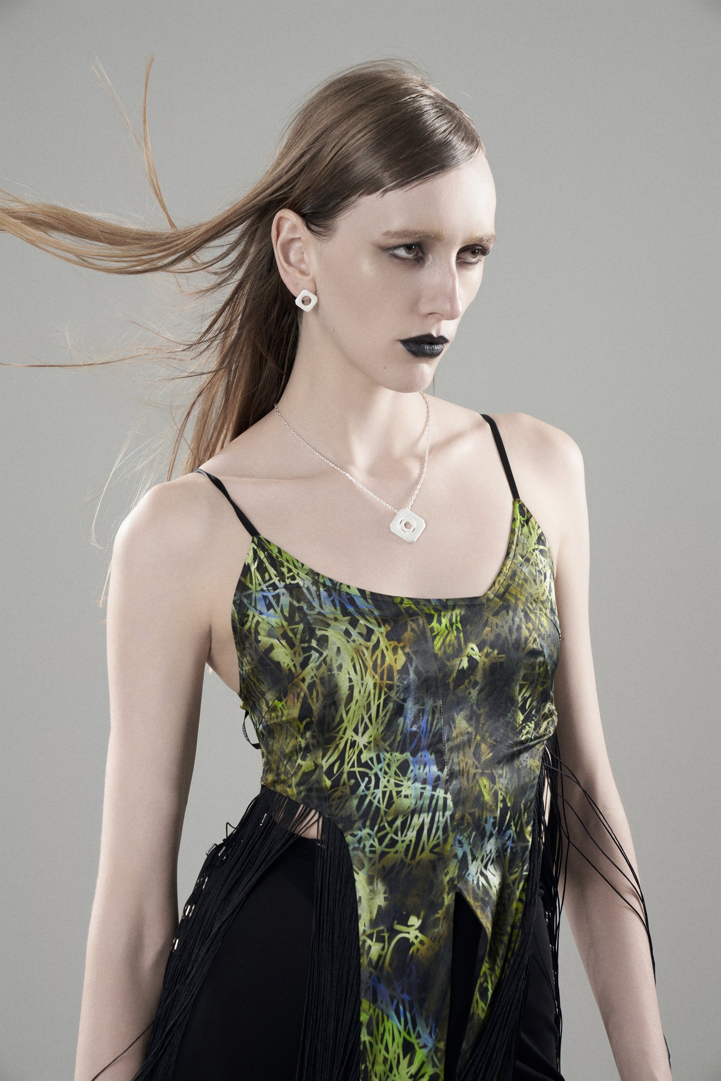PRINTED FRINGE CAMISOLE