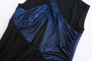 LIGHTNING BLUE ASYMMTRIC DRAPED DRESS WITH CUT OUTS