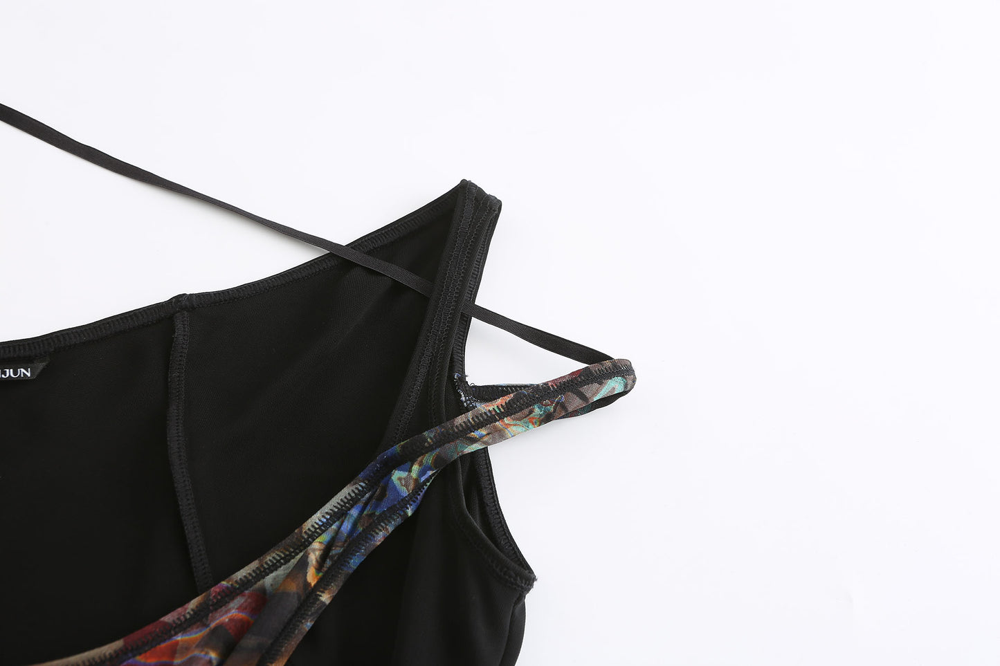 Lace-up printed bodysuit