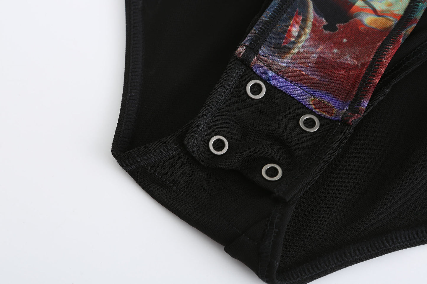 Lace-up printed bodysuit