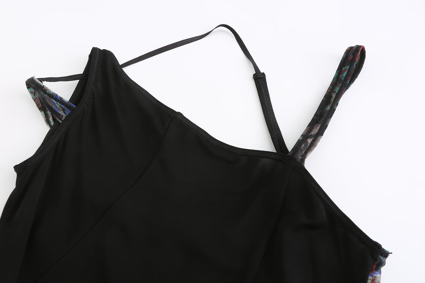 Lace-up printed bodysuit