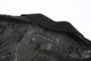 BLACK CONTRAST LACE BLAZER JACKET WITH DRAWSTRINGS