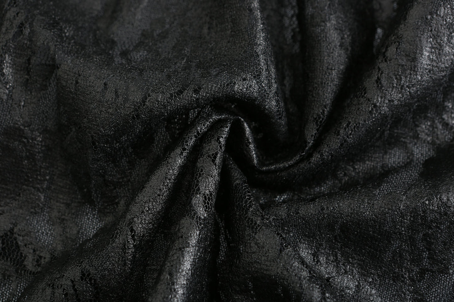 BLACK CONTRAST LACE BLAZER JACKET WITH DRAWSTRINGS