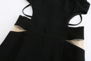 BLACK TAILORED MIDI DRESS WITH CUT-OUTS