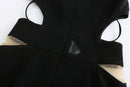 BLACK TAILORED MIDI DRESS WITH CUT-OUTS