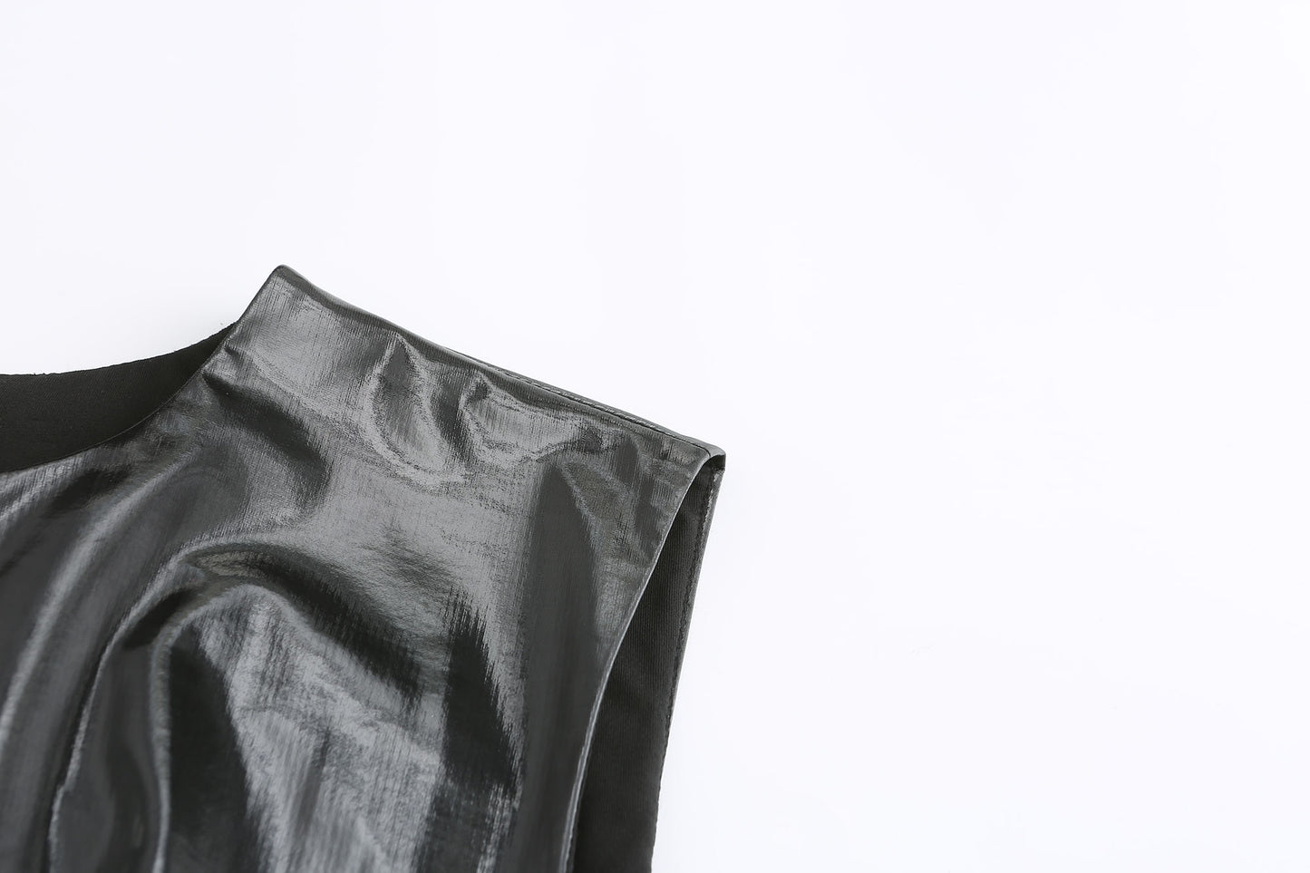 FAUX LEATHER TAILORED MIDI DRESS WITH CUT-OUTS