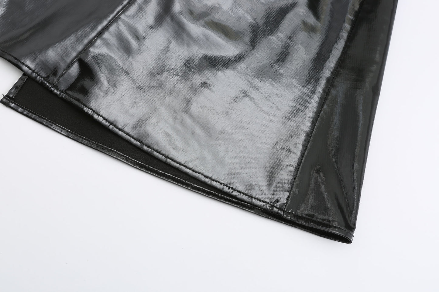 FAUX LEATHER TAILORED MIDI DRESS WITH CUT-OUTS
