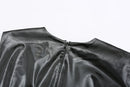 FAUX LEATHER TAILORED MIDI DRESS WITH CUT-OUTS