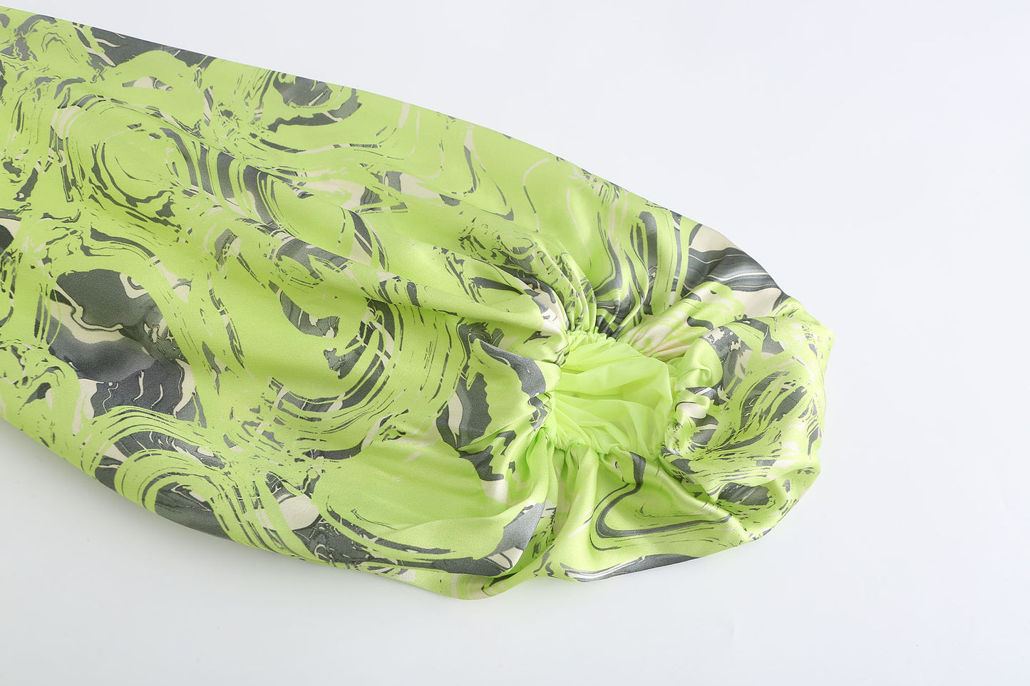 NEON GREEN PRINTED MIDI DRESS