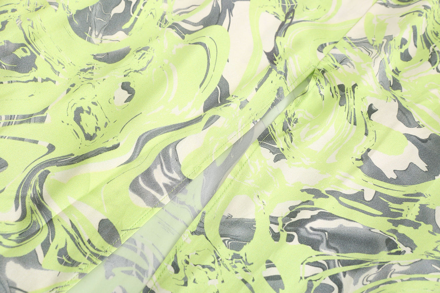 NEON GREEN PRINTED MIDI DRESS