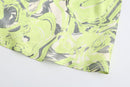 NEON GREEN PRINTED MIDI DRESS