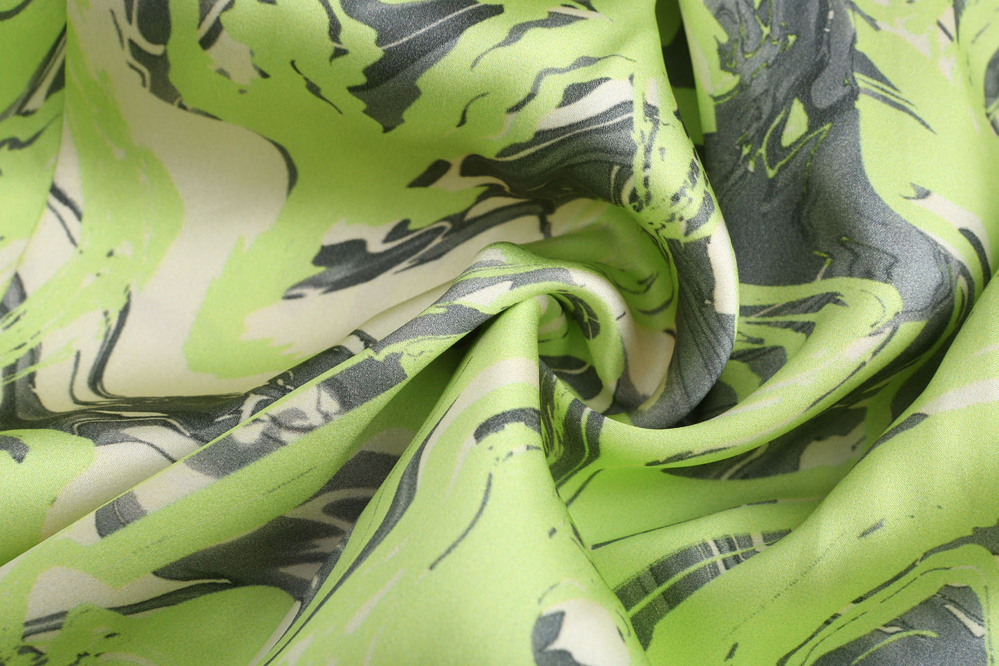 NEON GREEN PRINTED MIDI DRESS