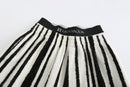 Black-white Stripe Wide leg pants