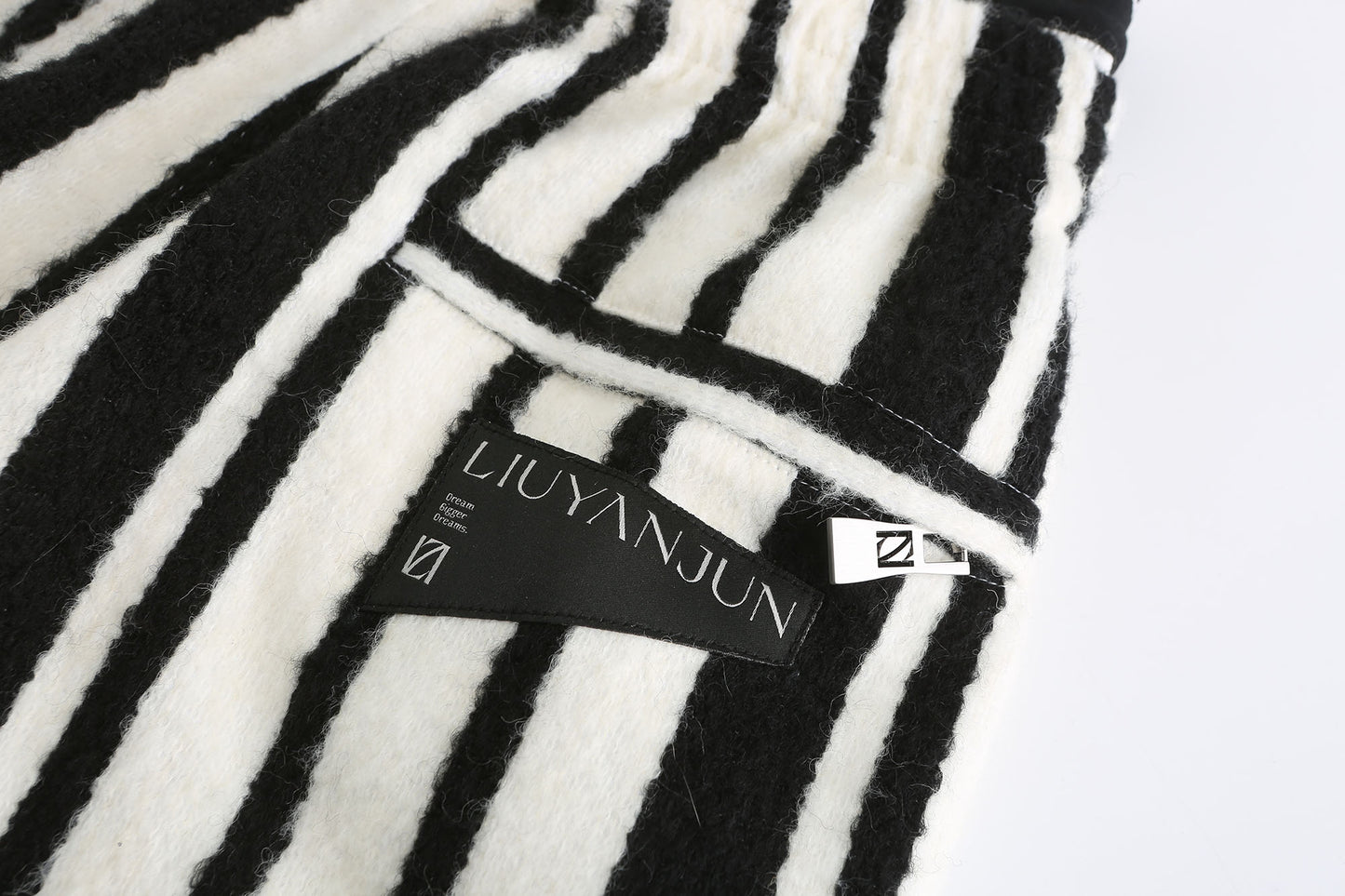 Black-white Stripe Wide leg pants